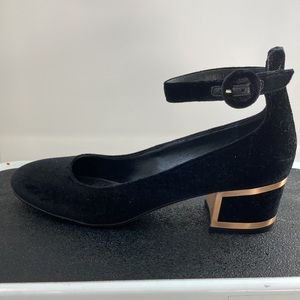 Not Your Ordinary Low Heel Black Velvet Shoes